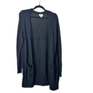 OLD NAVY Long Line Open front Cardigan Sweater Black Size Medium